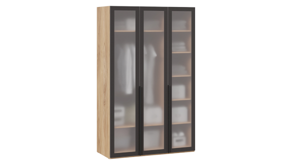 Шкаф для одежды 580 со стеклянными дверями Порто СМ-393.07.117 (ТриЯ)