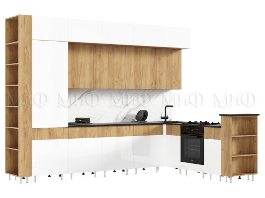 Угловой кухонный гарнитур Техно-5 3,2х2,24 м (Миф)